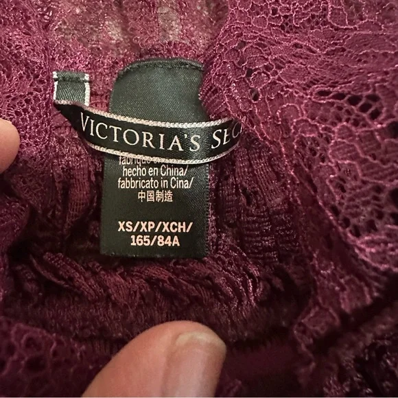 Victoria’s Secret Burgundy lace babydoll dress/top size XS - Picture 6 of 8